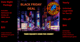 banner image for: Comedy Village Releases Black Friday 2025 Deals With $20 NYC Laugh Pack and $44 Unlimited Laughs Pass VIP